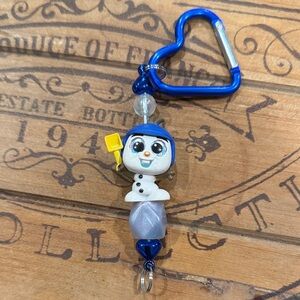 Blue and White Snowman Keychain Toy